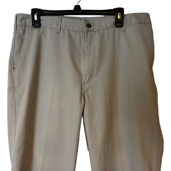 VINTAGE Lee Pants Flat Front Tan Button Back Pocket Straight Leg Mens Size 36 - Picture 12 of 12